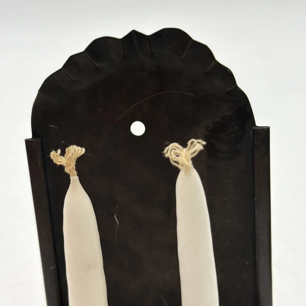 Vintage Two Candle Colonial Style Tin Sconce Wall Hanging Or Table Top Decor